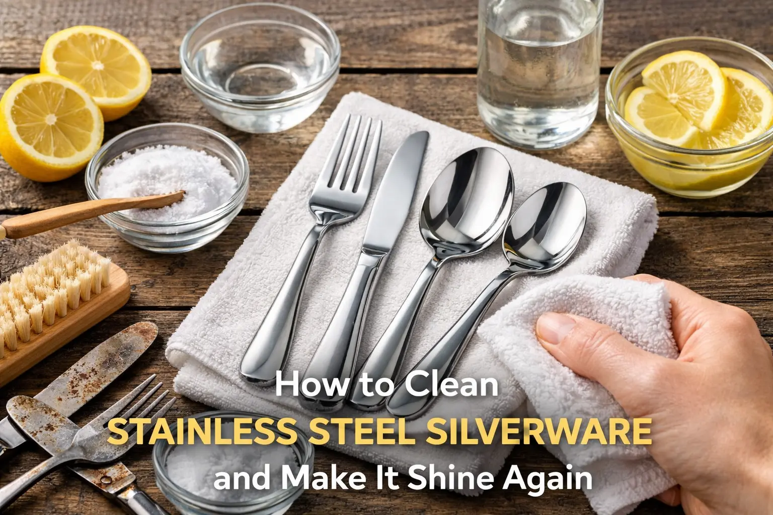 how to clean stainless steel silverware and make it shine