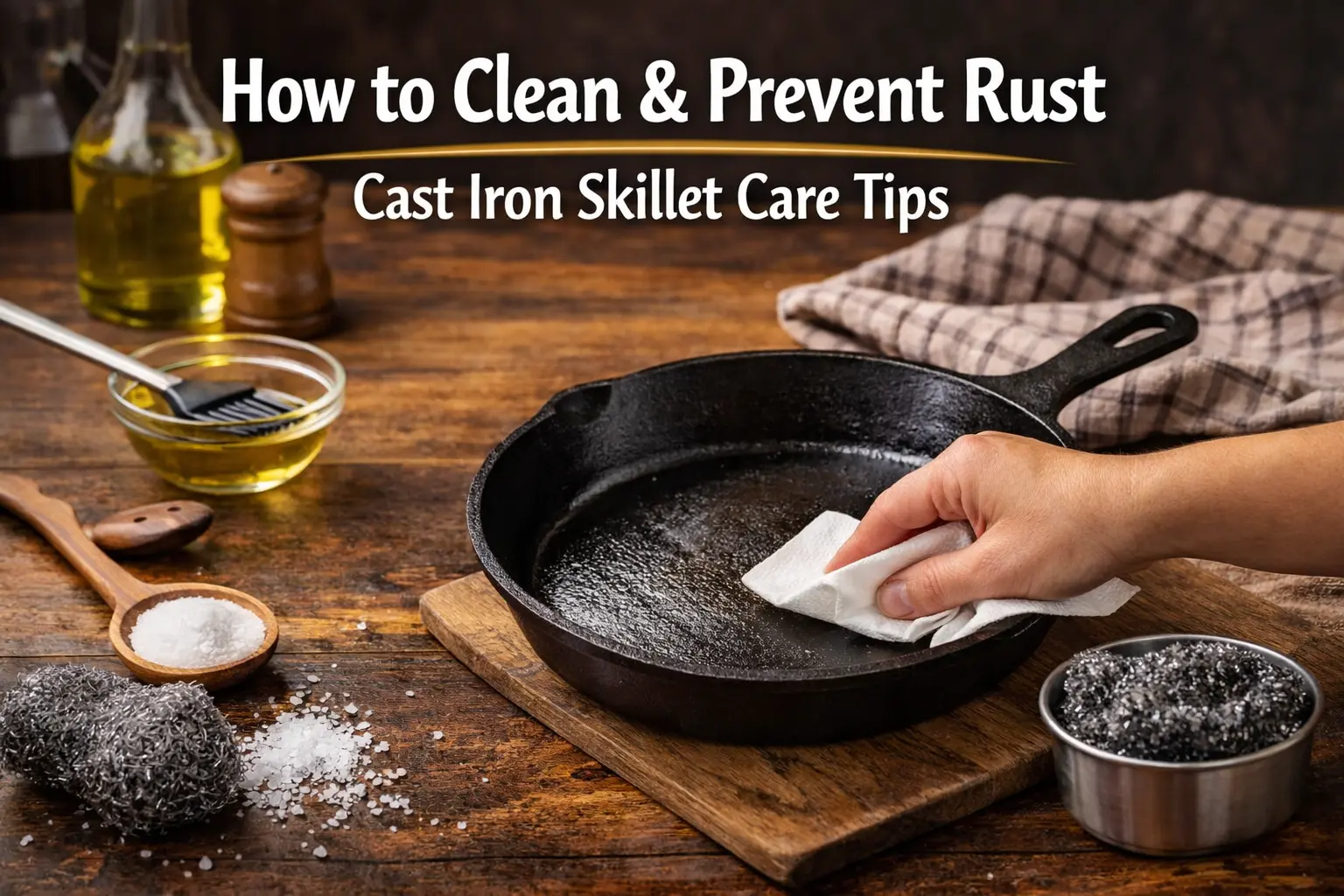 How to Clean a Cast Iron Skillet and Prevent Rust