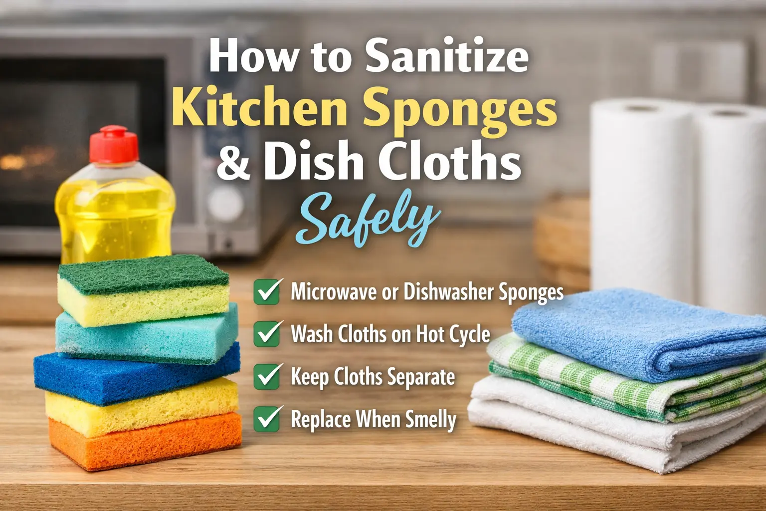 How to Sanitize Kitchen Sponges and Dish Cloths Safely