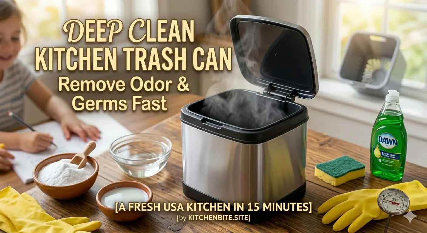 Deep Clean Kitchen Trash Can: Kill Odor & Germs in Minutes